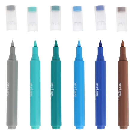 Strigo Marker Akrylowy z Końcówką Brush w Trójkątnej Obudowie w 6 kolorach 854317