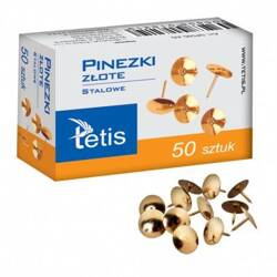Pinezki złote 50szt Tetis 018219