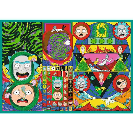 Puzzle Trefl 4x250 Zakręcony świat Ricka i Morty'ego 133387