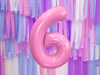 Balon foliowy cyfra 6 różowy 86cm 795051