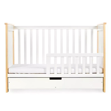 Klupś łóżeczko 120*60 iwo biały-sosna z szufladą i barierką