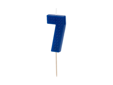 Świeczka urodzinowa Cyferka 7 6cm niebieski 031357