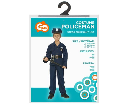Zestaw dla dzieci Policjant USA (koszula,pasek,spodnie,czapka), r.120/130CM 994611