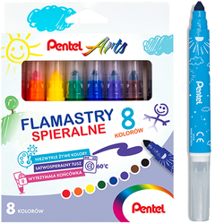 Pentel Flamastry 8kol spieralne 026799