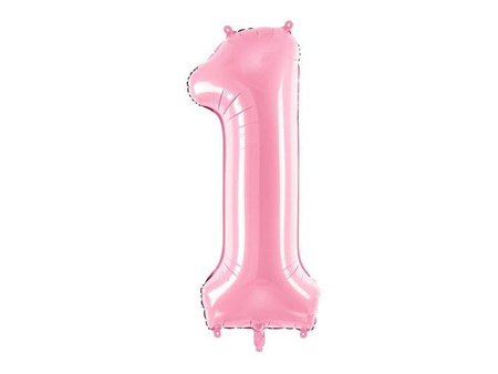 Balon foliowy cyfra 1 różowy 86cm 794955