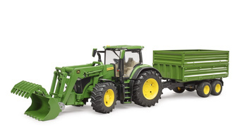 Bruder 03155 Traktor John Deere 7R 350 z ładowaczem czołowym i przyczepą 2-osiową 031558