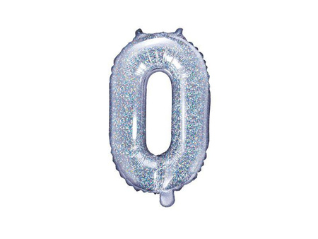 Balon foliowy litera "o", 35cm, holograficzny