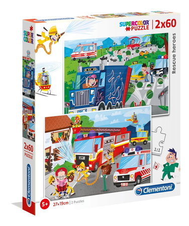 Clementoni puzzle 2*60el służby ratunkowe