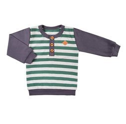 Bluzka trip w paski zielony/grafitowy 080