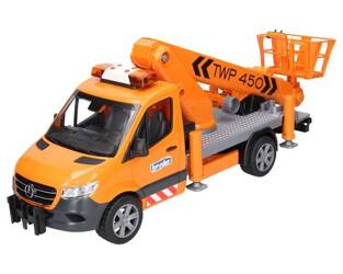 Bruder 02679 MB Sprinter z podnośnikiem hydraulicznym koszowym wys.70cm św/dźwięk