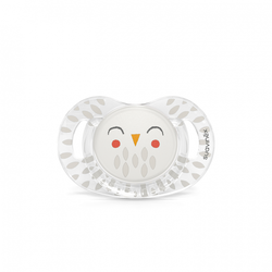 Suavinex Smoczek anatomiczny SX Pro silikonowy  | Premium  |+18 m | Sowa beżowa  | Bonhomia