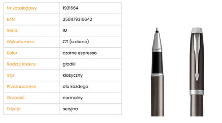 Parker 1931664 Pióro kulkowe IM Dark Espresso CT 316642