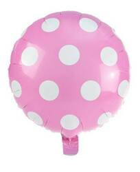 Balon foliowy kropki jasnoróżowy 223744
