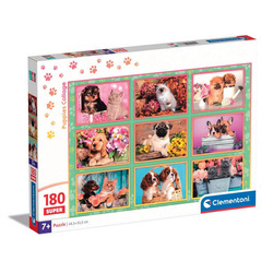 Clementoni Puzzle 180 Super Kolor Puppies collage 297887