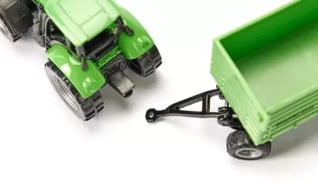 Siku 1606 Traktor Deutz-Fahr z przyczepą 2-osiwą Fortuna