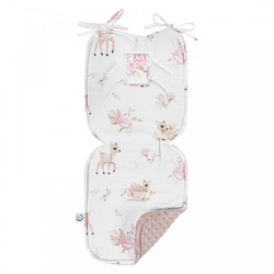 Bambusowa wkładka do wózka mała Sarenki z minky sepia rose 80x36cm 417548