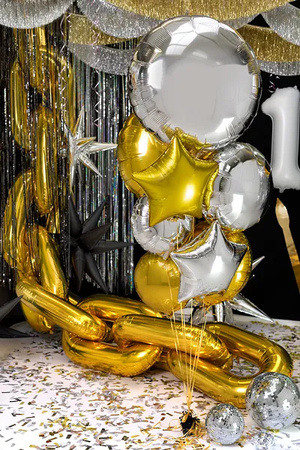 Balon foliowy okrągły Pastylka 45cm złoty 010819
