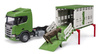 Bruder 03548 Scania Super 560R ciężarówka zielona kontener z figurką krowy