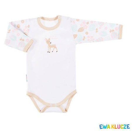 Body z długim rękawem family beżowy/druk 086