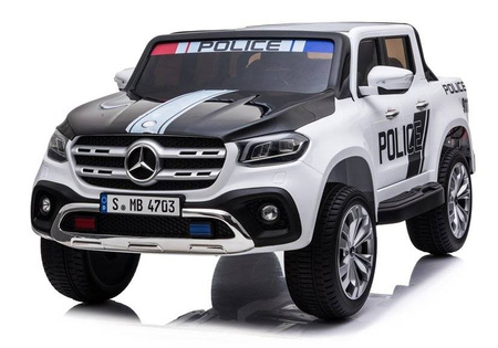 Auto na akumulator xmx606 mercedes x policja biały 4187