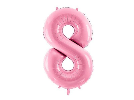 Balon foliowy cyfra 8 różowy 86cm 795099