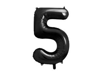 BALON FOLIOWY CYFRA 5 CZARNY 86CM 166387