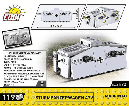 Cobi 3093 Czołg Sturmpanzerwagen A7V 119 kl. 030940