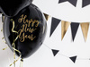 Balony 30cm Happy New Year Pastel Black 6szt 762664
