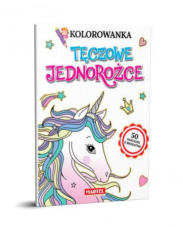 Kolorowanka tęczowe jednorożce z naklejkami z brokatem 944405