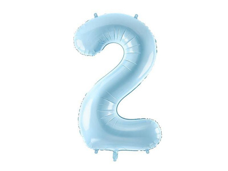 Balon foliowy cyfra 2 jasny niebieski 86cm 794986