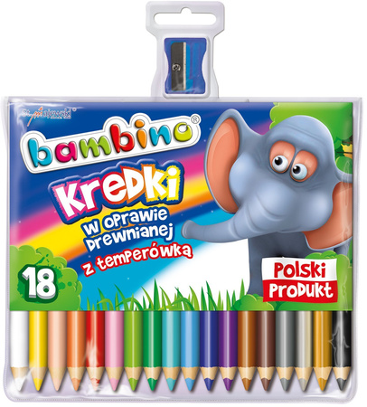 Maj kredki bambino 18kol w opr.drewn.+Temp.000348