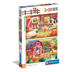 Clementoni Puzzle 2x20el Super Kolor The Farmyard Family 248186