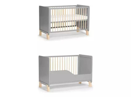 Kinderkraft łóżeczko drewniane nico grey 914463