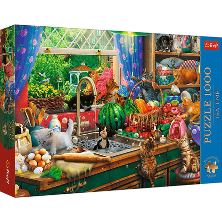 Puzzle Trefl 1000 Premium Plus Tea Time Kociaki rozrabiaki 10892