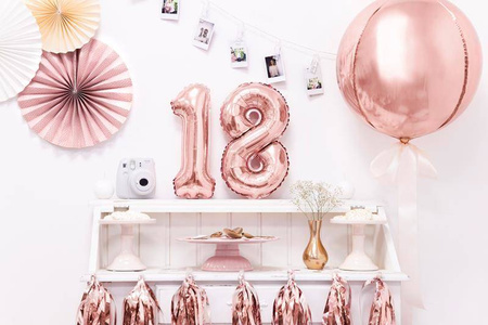 Balon foliowy cyfra 1 różowe złoto 35cm 779877