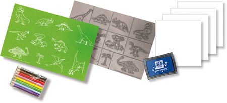 Ses Creative Zestaw pieczątek z kredkami Dinozaury 149192