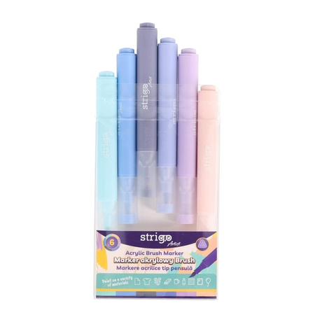 Strigo Marker Akrylowy z Końcówką Brush w Trójkątnej Obudowie w 6 kolorach 854263