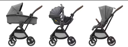 Wózek Maxi Cosi Leona 2 Select Grey (Black Frame & Brown Leather)