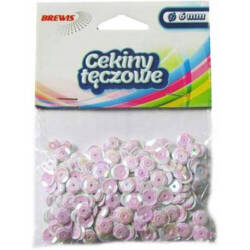 Cekiny tęczowe 6mm T70 biały 689542