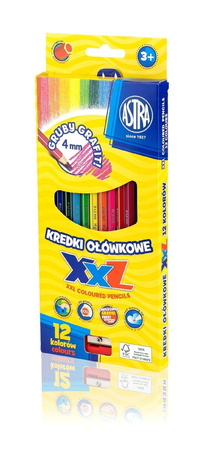 Kredki oł.12kol lid.4mm heksagonalne astra 
