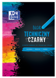 Blok techniczny oxford a3 10k czarny 225g 072621