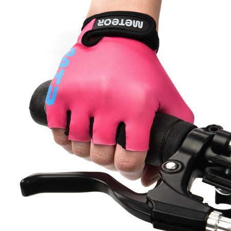 Rękawiczki rowerowe Meteor Kids M One różowe 054103
