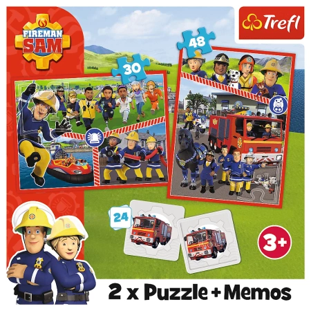 Puzzle Trefl 2w1 + memos Drużyna Strażaka Sama 933345