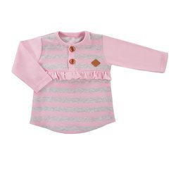 Bluzka trip w paski różowy 098