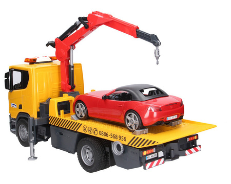 Bruder 03552 Scania Super 560R laweta pomocy drogowej z autem Roadster 035525