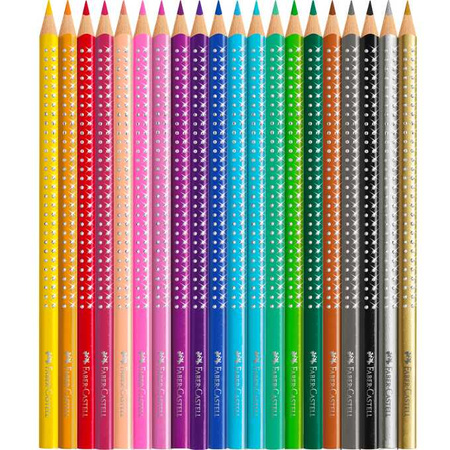 Faber-Castell Kredki ołówkowe Sparkle 20kol +akcesoria w piórniku rolowanym 017386