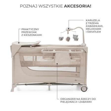 Kinderkraft JOY 2 z akcesoriami Beige Łożeczko turystyczne 925162