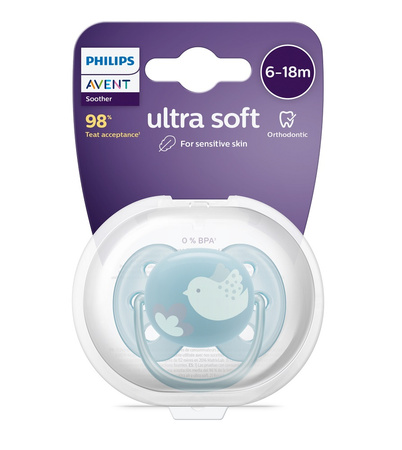 Philips AVENT Smoczek Ultra Soft 6-18m chłopiec 017619