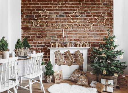 Metalowe zawieszki dekoracyjne gwiazdy, mix (1 op. / 2 szt.)