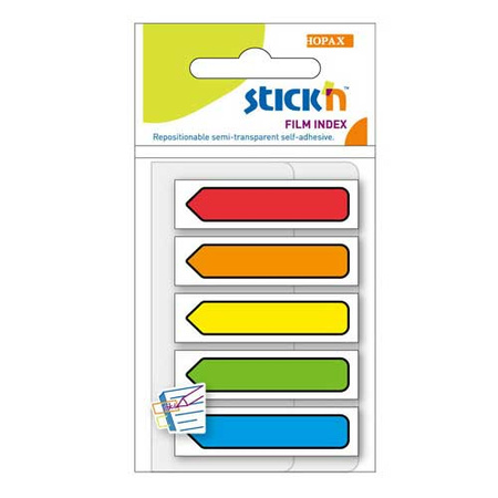 Stick'n Zakładki indeksujące samoprzylepne strzałki neon kolorów 214640